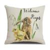 Funda de almohada de Pascua con dibujos animados transfronterizos, ambiente festivo, lino, suministros para el hogar, almohada estampada, serie Conejo