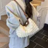2025 Nueva Tendencia de Moda Bolso de Hombro Plegable Nube de Gran Capacidad con Color Contrastante Versátil Bolso de Mano para Viajes