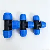 Codo en T de conexión rápida de PE de diámetro igual, conector en T de plástico de 1/2 pulgada sin fusión por calor para riego de huertos, conector rápido de tubería de PE