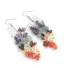 Pendientes de Cristal Natural Popular Europeo y Americano Pendientes de Borla Yoga DIY 7 Colores Pendientes Largos para Mujer