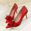 866-1 Zapatos de Mujer Profesionales Ol Ajustados de Moda Coreana y Sencillos Zapatos de Tacón de Aguja Tacón Alto Boca Baja Hebilla de Cinturón de Cuero Puntiagudos