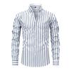 Camisas para Hombre Transfronterizas, Camisas de Manga Larga con Cuello Estampadas a Rayas de Alta Gama con Estiramiento en Cuatro Direcciones, Camisas para Hombre al por Mayor
