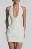 Ins Vestido bandeau sin espalda de ajuste ceñido de color sólido, nuevo, estilo europeo, correa de espina de pescado de Amazon