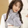 Novo Cachecol Feminino de Pelo Sintético de Coelho Tendência Outono e Inverno Versátil Quente Estilo Coreano Protetor de Pescoço de Pelúcia Popular de Alta Qualidade