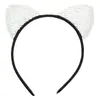 Faixa de cabelo de orelha de gato com lantejoulas simples de desenho animado, faixa de cabelo de escama de peixe reversível, acessórios de cabelo para feriado infantil