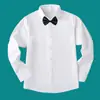 Camisa blanca pura para niños niños con algodón de terciopelo camisa cálida manga larga estudiantes de primaria y secundaria ropa escolar al por mayor