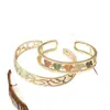Novo Ins Europeu e Americano Novo Personalizado Banhado a Cobre Pulseira Larga Dourada Oca de Amor Olho Palma Pulseira para Mulheres