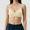 Roupa de yoga cross-border com toque escovado para mulheres, top com decote halter, costas bonitas, roupa íntima esportiva de secagem rápida, à prova de choque, top de yoga push-up, feito sob medida
