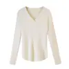 Achado ImperdívelLiquidação de Fim de TemporadaCamisa Básica de Tricô Feminina para Outono e Inverno, Suéter de Manga Longa Slim Fit, Top de Cor Sólida