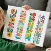 Modelos Vazados de Flores e Plantas de Primavera Transfronteiriços DIY Plant Garden Modelos para Pintura Spray Flor Desenho de Grafite Pintado à Mão