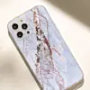 Mármol Blanco Anti-Caídas Transparente Funda Adecuada para Serie Iphone15/16/17 Promax/14 Protección de Funda para Teléfono Móvil