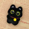 Colgante de Gato Negro Estilo Japonés Juguete Chirriante Lindo Dibujo Animado Peluche Gatito Muñeco Colgante Corazón de Niña Llavero para Bolso Accesorio