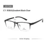 Armazón de Gafas para Hombres de Negocios 22759 Sin Metal Sin Tornillos TR90 Gris Coco para Caras Grandes y Amplias Armazón para Gafas Ópticas