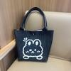 Bolsa de tricô de desenho animado transfronteiriça de alta qualidade, bolsa de ombro da moda, versátil, de grande capacidade, bolsa tote para estudantes, bolsa de compras feminina
