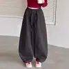 Pantalones para Niñas 2026 Nuevo Estilo Primavera y Otoño Pantalones de Pierna Ancha para Niños Ropa de Primavera para Niños Grandes Pantalones Rectos Ajustados Tela de Algodón Pantalones de Globos