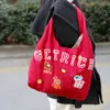 Bolso Cruzado de Moda Estilo Coreano y Japonés, Bolso de Compras de Algodón, Bolso de Lona para DIY, Estilo Acordeón