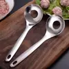 Cuchara prensadora de albóndigas de acero inoxidable, artefacto para hacer albóndigas, fabricación de bolas de pescado, molde casero, cuchara, herramienta de cocina, cucharón hecho a mano