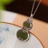 Yilu prata S925 prata de lei sul Vermelho natural jade Hetian personalidade pingente de cabaça sorte e sorte pingente com textura