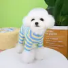 Roupas para Pet Cachorro e Gato Primavera e Verão Finas Cachorro Pequeno Teddy Pomerânia Roupa Pijama 23 Listras Quatro Patas Roupa de Casa
