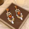 Pendientes estilo palacio vintage con forma de gota para mujer, estilo industrial pesado, otoño e invierno, exagerados, elegantes, estilo francés, súper llamativos, únicos.