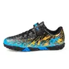 Zapatos de Fútbol Infantiles Double Star Tf Multiterreno Zapatos de Entrenamiento Profesionales con Tacos de Goma Blancos y Rojos