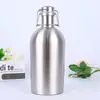 Acero inoxidable 304 botella de cerveza barril de cerveza de 64 oz botella de vino blanco comercio exterior tapa abatible olla de cerveza olla de vino de doble capa al vacío