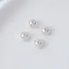 Acessórios para Joias DIY Contas Prateadas com Furo Passante Contas Soltas Contas de Aço Titânio Contas Sólidas Contas Espaçadoras com Preservação de Cor Acessórios