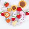 Colgante de fruta tejida colgante llavero tejido a mano lindo Fresa Manzana de Caramelo accesorios decoración Caqui