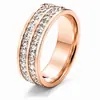 Bestseller transfronterizo: Anillo de acero de titanio con circonita estrellada, anillo de pareja, anillo de diamante simple y elegante, joyería directamente del fabricante