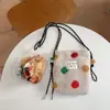 Moda Popular Famosa en Internet Peluche Arcoíris Puntos Lindos Bolso Pequeño Rosa Bolso de Hombro Cruzado Bolso Portátil de Almacenamiento para Compras