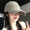 Boné de beisebol retrô estilo coreano com bordado de letra para mulheres, circunferência da cabeça grande, aba larga, faz o rosto parecer menor, novo boné bico de pato