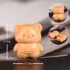 Madera de Melocotón Sándalo Oso de Dibujos Animados Gatito Accesorios Colgante Accesorios para Manualidades Piezas Pequeñas de Madera Colgante Accesorios Culturales y de Entretenimiento