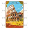 Pintura em Lata de Putian Paisagem Urbana Americana Retro Arquitetura Sala de Estar de Hotel Pintura de Pendurar Artesanato