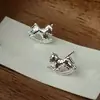Pendientes Pequeños de Carrusel Hielo Triturado de Plata S925 para Mujer, Versátiles y de Moda, Artesanía CNC, Pendientes Dinámicos y Delicados con Temática Zodiacal