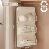 Bolsa de Malla Colgante para Ropa Interior Almacenamiento de Armario de Dormitorio para Calcetines Ropa Interior Bolsa de Almacenamiento Colgante Tres en Uno