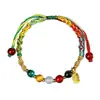 Pulseira de Nó Dimple Produto Acabado, Corda Colorida de Cinco Cores de Alta Qualidade para Crianças, Corda Colorida de Cinco Cores Ajustável para o Festival do Barco-Dragão, Corda Vermelha para Adultos