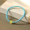 Pulsera Guofeng Magnesita Cera de Abeja Piedra Cloisonné Koi para Mujer Fina Simple de una Sola Vuelta Apilable Pulsera Joyería Lote
