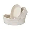 Cesta de Armazenamento de Fio de Algodão Tecida à Mão Cesta em Forma de Barco para Cosméticos Lanches Entrada Caixa de Armazenamento Cesta de Armazenamento de Itens Diversos para Mesa