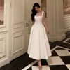 Vestido Cuadrado de Tirantes Finos Estilo Francés para Mujer, Estilo Puro Deseo de Verano, Vestido Blanco Pequeño Primer Amor, Vestido Blanco Corto con Falda Evasé que Ceñe la Cintura