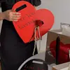 Caja de Flores de Mano para el Día de San Valentín Caja de Arreglo Floral Corazón Plateado Caja de Empaque para Ramo de Rosas Individual Bolso con Forma de Corazón
