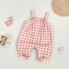 Macacão para Bebê Menina Outono 2026 Roupa Infantil Estilosa Macacão Xadrez Urso para Bebê Conjunto de Moletom para Recém-nascido