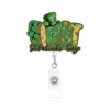 Producto de Exportación Más Vendido: Calle. Porta-insignias giratorio del Día de San Patricio, Clip retráctil para credencial, Clip para porta-insignias médicos al por mayor