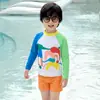 Roupa de Banho Infantil para Meninos Peça Dupla Manga Longa Secagem Rápida 2026 Novo Modelo Bebê Dopamina Férias Praia Roupa de Banho