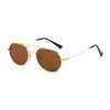 Gafas de Sol Ovaladas de Moda Europea y Americana Transfronterizas Gafas de Sol Metálicas Retro Gafas de Sol de Alta Gama para Mujer para Conducir