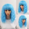 Las pelucas Xuchang vienen en estilos multicolor mezclado, cabello largo y rizado, pelucas de longitud media para mujer, cabello violeta