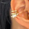 Brinco Ear Cuff Zircônia Gota d'Água Super Brilhante Cruzado Sem Furo Luxo Leve Estilo Frio High-End Nicho Exquisito Clipe de Orelha Brinco