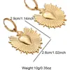 Estilo Vacacional Bohemio Explosiones Moda Relieve Pendientes de Girasol Acero Inoxidable Pendientes Forma de Pavo Real Oro de 18K