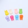 Pintura acrílica brillante aceite lindo dientes de conejo hecho a mano DIY material de accesorios pasador para el pelo cuerda para la cabeza carcasa de teléfono móvil parche