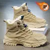Zapatos de Invierno para Hombre Botas de Caña Alta Forradas de Lana Estilo Retro Británico para Hombre Aumentadores de Altura Engrosados Cálidos Zapatos de Algodón Botines Zapatos de Trabajo