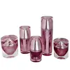 Botellas de Loción Cosmética de Alta Gama con Set de Diamantes Grandes de Alta Gama Color Rosa para Cremas 15/30/50g